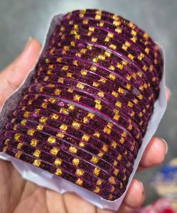 Velvet Purple & Gold Bangles