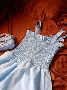 Baby Blue Smocked Jumpsuit