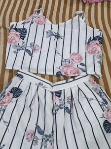 Girls Floral Print Cord Set