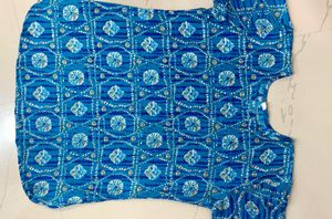 Blue Printed Kurti Set🦋🦋
