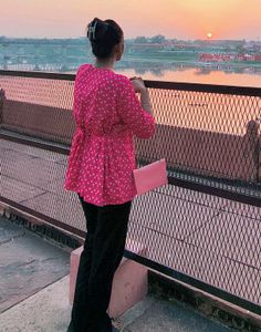 Pink Embroidered Tunic Top