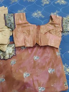 Embroidery Party Wear Saree With Blouse-peticoat