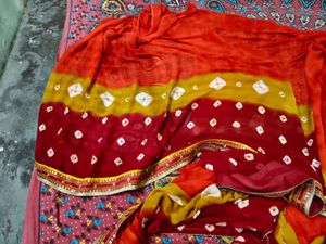 Laxmipati Women&#39;s Chiffon Saree red ♥️