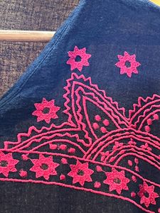 Embroidered Black Top