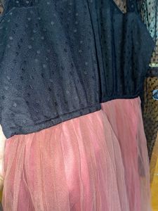 Athena Light Pink And Black Color Blocked Dress XL