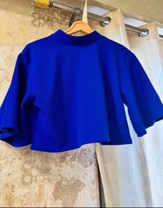 Elegant Blue Crop Top, Bust-32/30