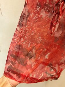 Beautiful Floral Print Mesh Top