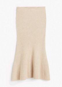 Elegant Beige Knit Mermaid Skirt