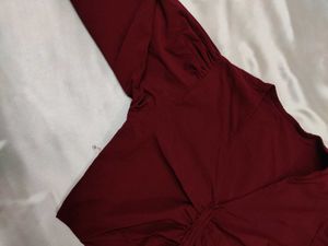 Maroon Crop Top
