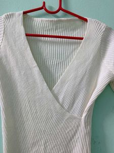 Chic White Wrap Top