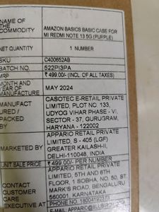 Mi Note 13 5 G Cover From Amazon Basics..