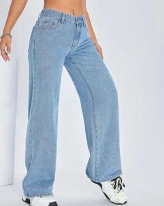 Denim blue Wide Leg Jeans Set