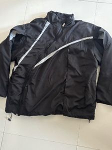 Heavy-Duty Black Puffer Windbreaker