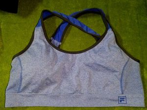 Fila Gray & Blue Criss-Cross Sports Bra