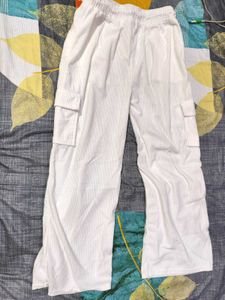 White Corduroy Cargo Pants