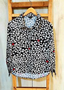 Black Printed Shirt Size-38-40