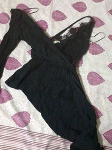 Black Lace Detail Top