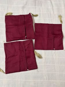 Set of 5 Maroon Red Cushion Covers (Silk)