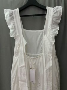 White Ethnic Embroidered Pure Cotton Dress