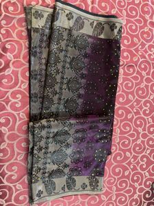Silk black and Gray Saree