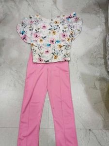 Floral Top &amp; Pink Pant Set