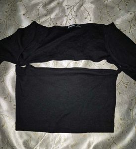 Black tube top and bolero attached