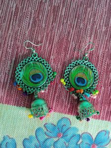 Peacock Jhumka Earrings