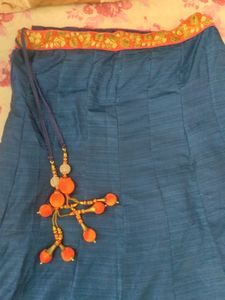 Elegant Blue &amp; Orange Lehenga