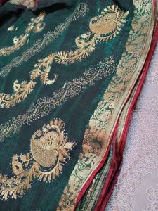 Beautiful Pattu Saree With Hand Work