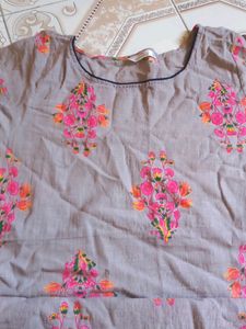 Light mauve color cotton kurti
