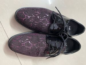 Unique Snake Print Leather Dress Shoes