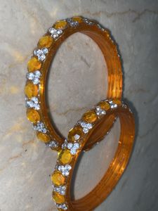 Orange Glass Kada Pair 2.25