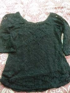 Black Net Top For Women