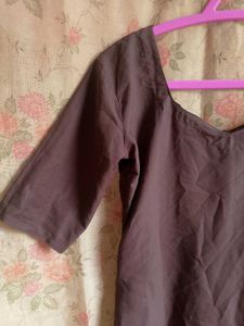 Coffee brown sweetheart neck kurti 🤎