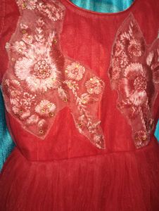 Red Floral Party Dress