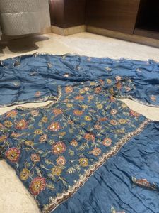 blue gown with dupatta