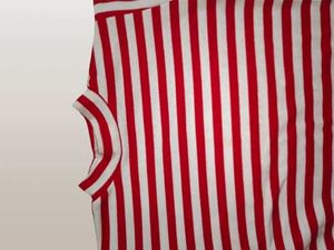 Mock Neck Red And White Top