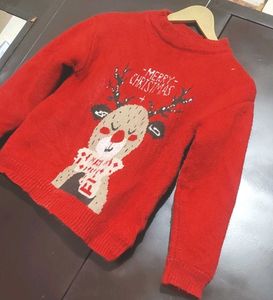 Red Merry Christmas Print Winter Sweater 6-8 Year