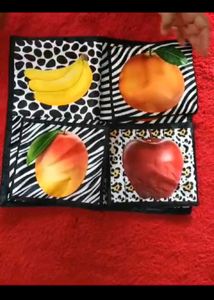 Soft Cotton Flash Cards - Fruits , Animals