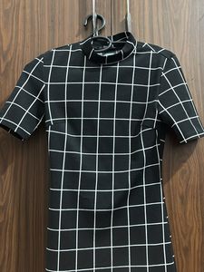 Grid Print Bodycon Dress