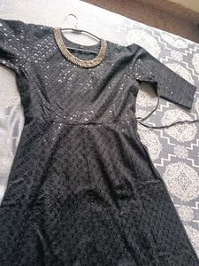Elegant Black Sequined Dress