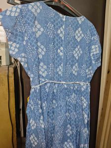 Blue Printed Dress SIZE-XXL