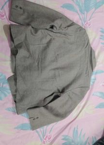 Elegant Grey Cropped Blazer