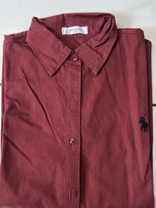 Burgundy Button-Down Shirt