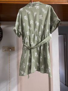 “Bombay Paisley” MintGreen Leaf Print Dress