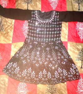 Girls' Black Embellished Dress