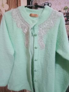 High quality Mint Green Embellished Cardigan