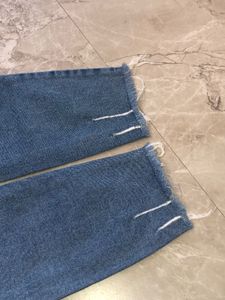 Distressed Hem Denim Jeans
