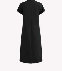 Chic Black Midi Shirt Dress