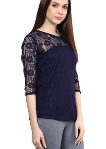 Mayra Women’s Navy Net Top